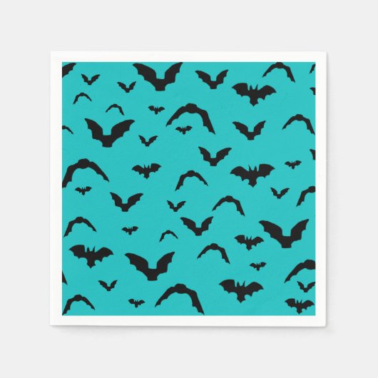 Flying bats on teal servet (Voorkant)