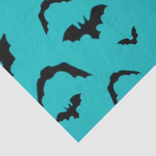 Flying Bats on Teal Tissue Paper Tissuepapier (Detail)