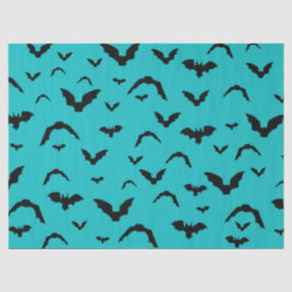 Flying Bats on Teal Tissue Paper Tissuepapier
