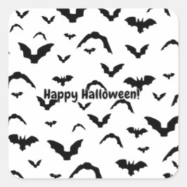 Flying Bats on White Vierkante Sticker