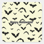 Flying Bats on Yellow Vierkante Sticker (Voorkant)
