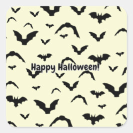 Flying Bats on Yellow Vierkante Sticker
