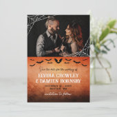 Flying Bats Spider Web Gothic Foto De datum opslaa Save The Date (Staand voorkant)