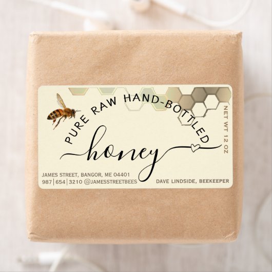 Flying Bee Hand gebottelde honing met hartmerk Etiket (Insitu)