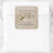 Flying Bee Metallic Gold Honey Label fancy border (Tas)