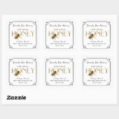 Flying Bee Metallic Gold Honey Label fancy border (Vel)