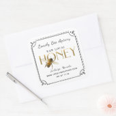 Flying Bee Metallic Gold Honey Label fancy border (Envelop)