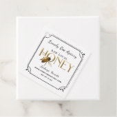 Flying Bee Metallic Gold Honey Label fancy grens (In situ)