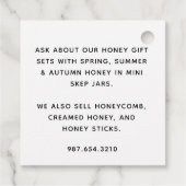 Flying Bee Metallic Gold Honey Label fancy grens (Achterkant)