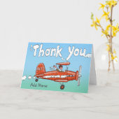 Flying Bi Plane Hartelijk dank Kaart (Gele Bloem)
