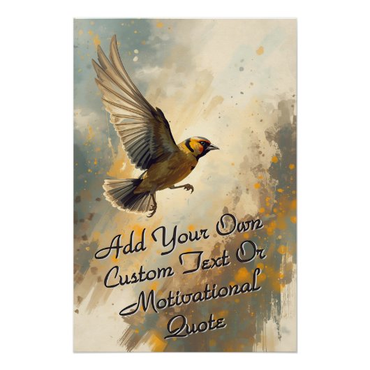 Flying Bird Art – Motivatie offerte toevoegen Perfect Poster (Voorkant)