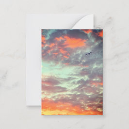 Flying Bird in Clouds Photo Notitiekaartje