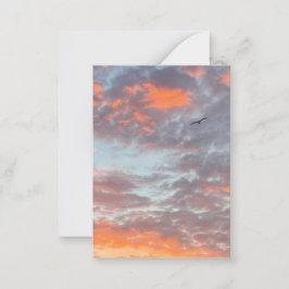 Flying Bird in Clouds Photo Notitiekaartje