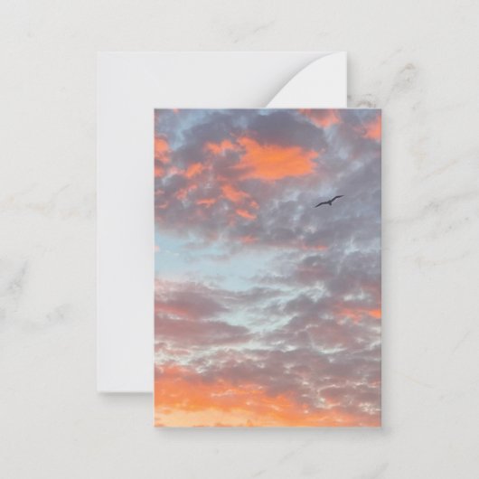 Flying Bird in Clouds Photo Notitiekaartje (Voorkant)