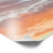 Flying Bird in Pink Clouds Photo Print Foto Afdruk (Hoek)