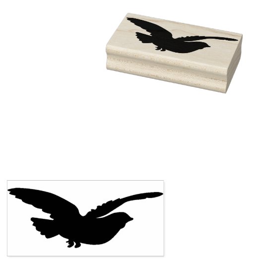 Flying Bird Silhouette Rubber Art Stamp Rubberstempel (Gestempeld)
