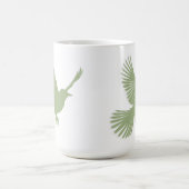 Flying Bird Silhouette Sage Green Scandinavisch Koffiemok (Center)