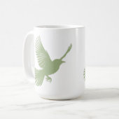 Flying Bird Silhouette Sage Green Scandinavisch Koffiemok (Voorkant links)
