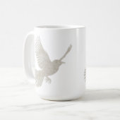Flying Bird Silhouette Tan Linen Scandinavisch Koffiemok (Voorkant links)