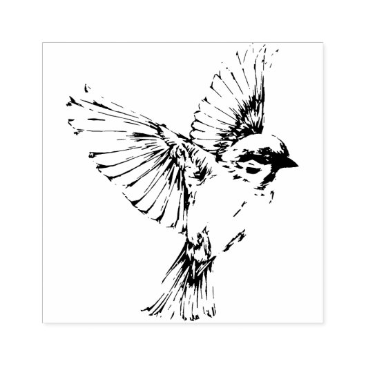 Flying Bird Sparrow Wings Craft Journal Rubberstempel (Afrduk)