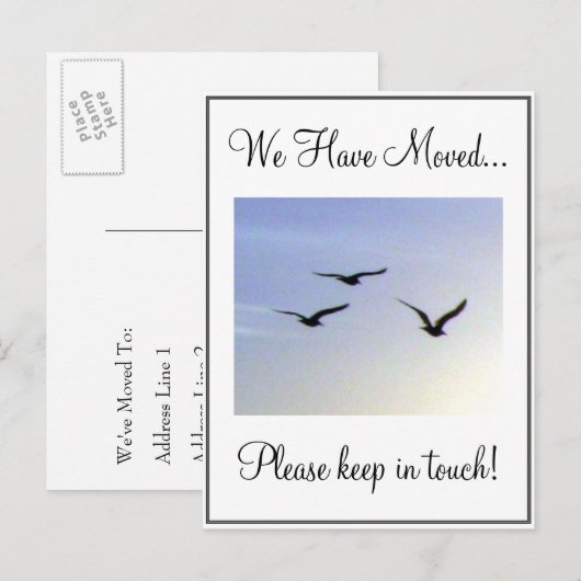 Flying Birds Adreswijziging Briefkaart (Voorkant / Achterkant)