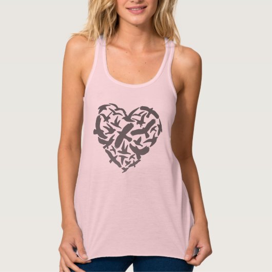 Flying Birds Love Heart Cool Tanktop (Voorkant)
