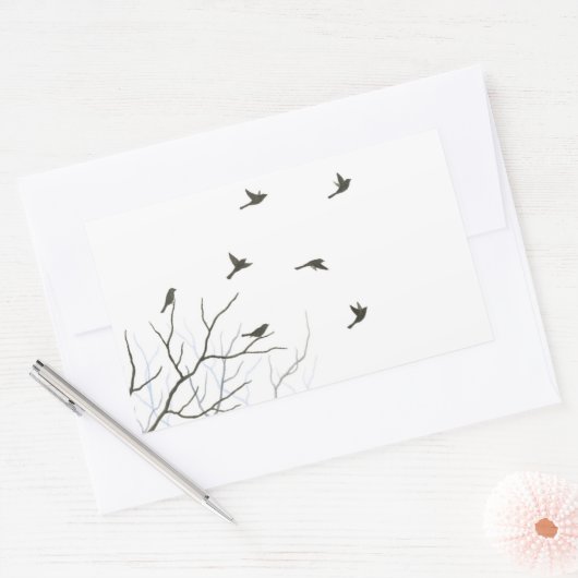 Flying Birds Silhouette Sticker (Envelop)