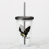 Flying Black Bat Personalized Acryl Drinkbeker (Voorkant)