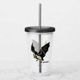 Flying Black Bat Personalized Acryl Drinkbeker
