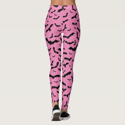 Flying Black Bats Pink Leggings (Achterkant)