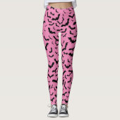 Flying Black Bats Pink Leggings (Voorkant)