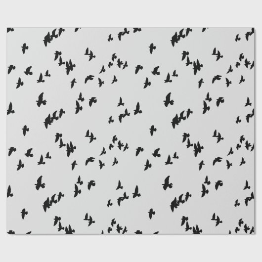 Flying Black Birds Gothic Cadeaupapier (Vlak)