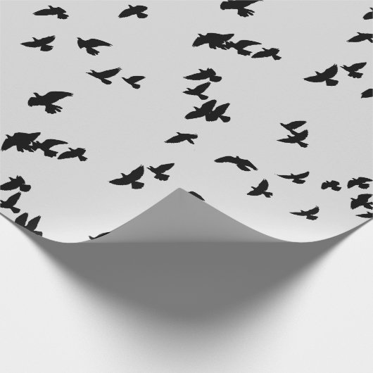 Flying Black Birds Gothic Cadeaupapier (Hoek)