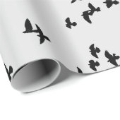 Flying Black Birds Gothic Cadeaupapier (Rol Hoek)