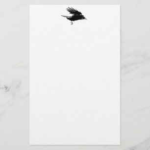 Flying Black Crow Art voor Birdlovers Briefpapier