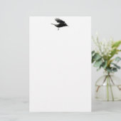 Flying Black Crow Art voor Birdlovers Briefpapier (Staand voorkant)