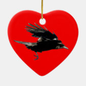 Flying Black Crow Art voor Birdlovers Keramisch Ornament (Achterkant)