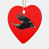 Flying Black Crow Art voor Birdlovers Keramisch Ornament (Links)