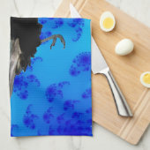 Flying Black Crow Art voor Birdlovers Theedoek (Quarter Fold)