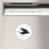 Flying Black Crow Birdlover Magnet (Insitu (Vaatwasser))