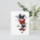 Flying Black en Red Morpho Vlinders Bedankkaart (Staand voorkant)