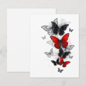 Flying Black en Red Morpho Vlinders Bedankkaart (Voorkant / Achterkant)