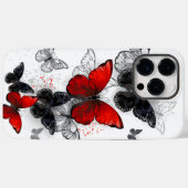 Flying Black en Red Morpho Vlinders Case-Mate iPhone Case (Achterkant (horizontaal))
