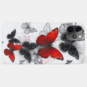 Flying Black en Red Morpho Vlinders Case-Mate iPhone Case (Achterkant (horizontaal))