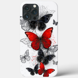 Flying Black en Red Morpho Vlinders Case-Mate iPhone Case