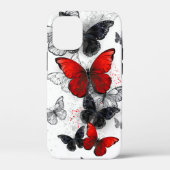 Flying Black en Red Morpho Vlinders Case-Mate iPhone Case (Achterkant)