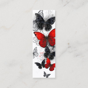 Flying Black en Red Morpho Vlinders Contactkaartje