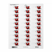 Flying Black en Red Morpho Vlinders Etiket (Full Sheet)