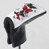 Flying Black en Red Morpho Vlinders Golfheadcover (3/4 voorkant)