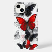 Flying Black en Red Morpho Vlinders iPhone Hoesje (Achterkant)